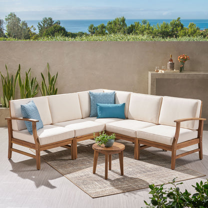 Capri Outdoor 5 Piece Chat Set with Water Resistant Cushions