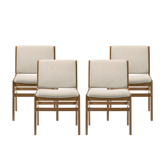 Galtin Contemporary Fabric Upholstered Wood Dining Chairs, Set of 4