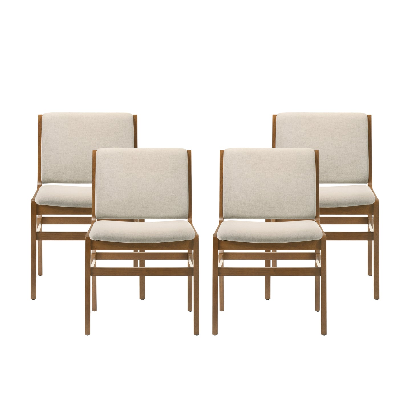 Galtin Contemporary Fabric Upholstered Wood Dining Chairs, Set of 4