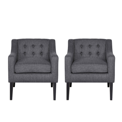 Aragon Contemporary Fabric Tufted Accent Chairs, Set of 2