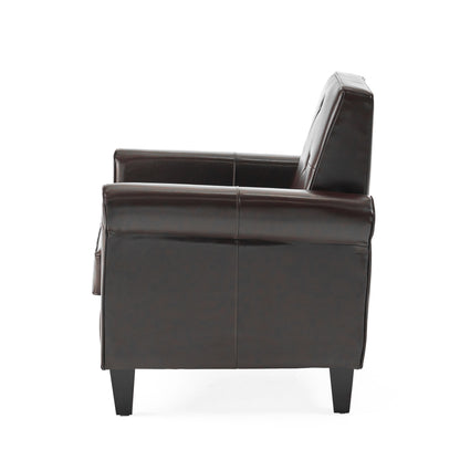 Barzini Brown Leather Club Chair