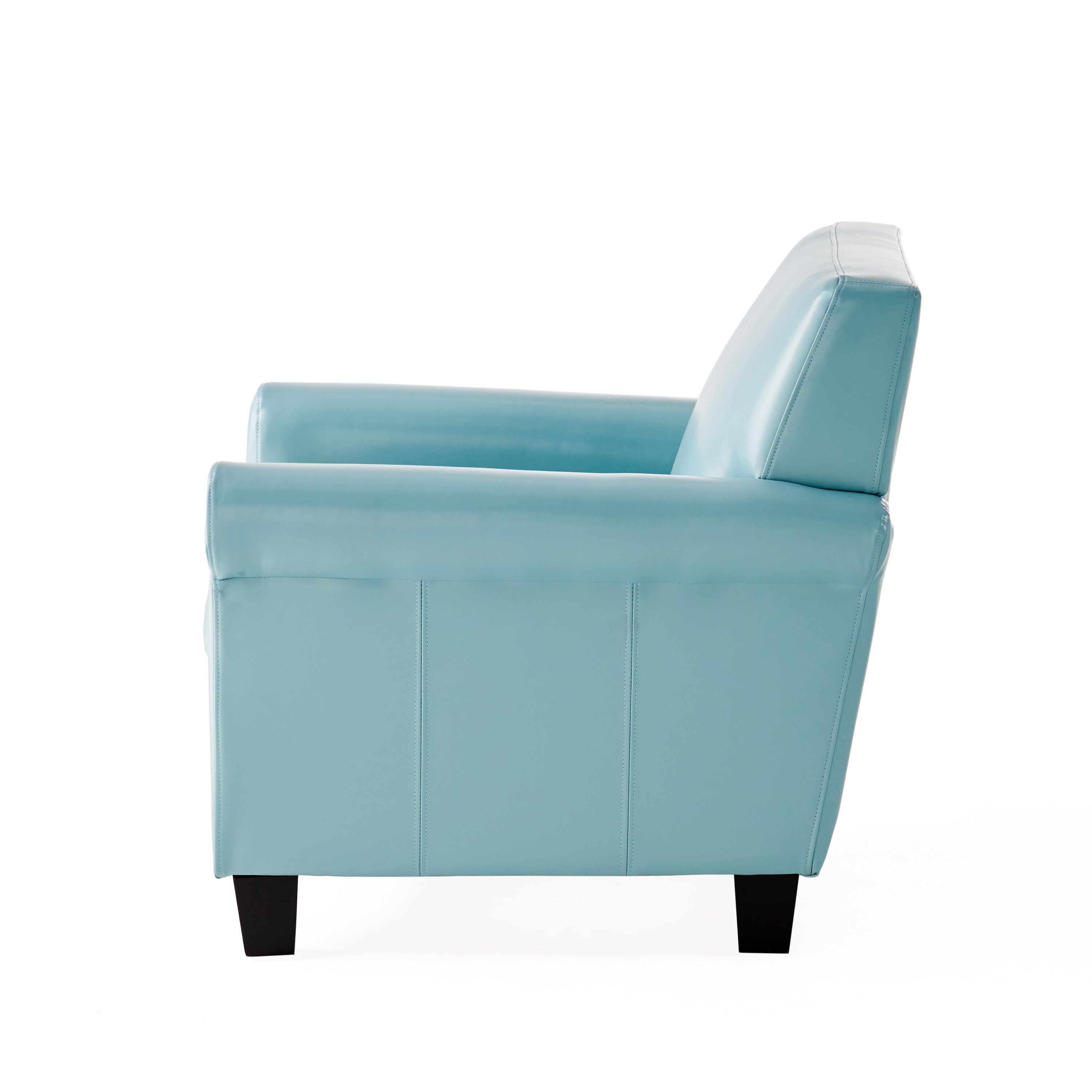 Blue leather club online chair