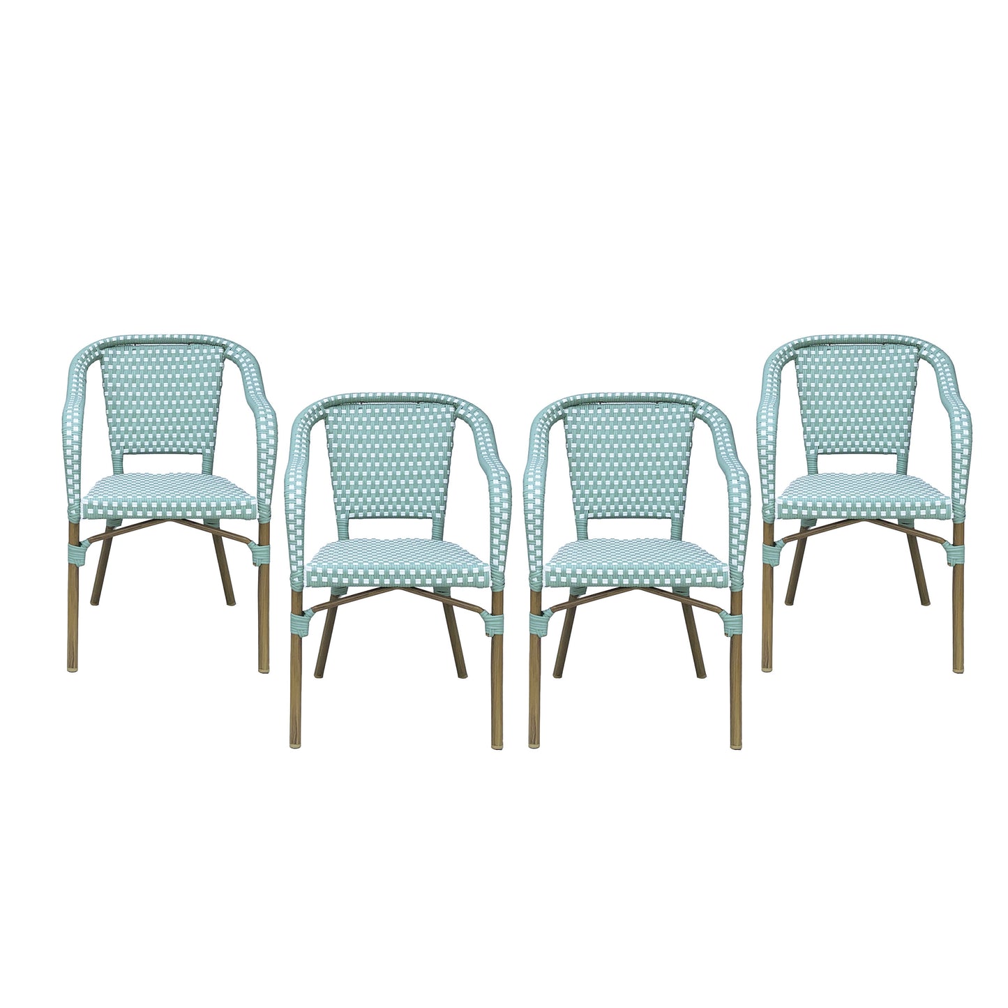 Grouse Outdoor French Bistro Chairs, Set of 4