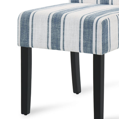 Percival Contemporary Upholstered Striped Dining Chairs, Set of 2