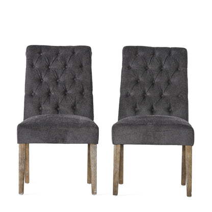 Emerson Contemporary Tufted Rolltop Dining Chairs