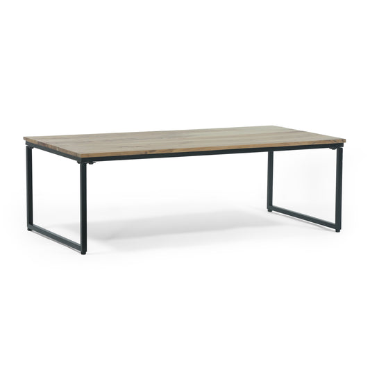 Froid Modern Industrial Handcrafted Acacia Wood Coffee Table, Natural and Black