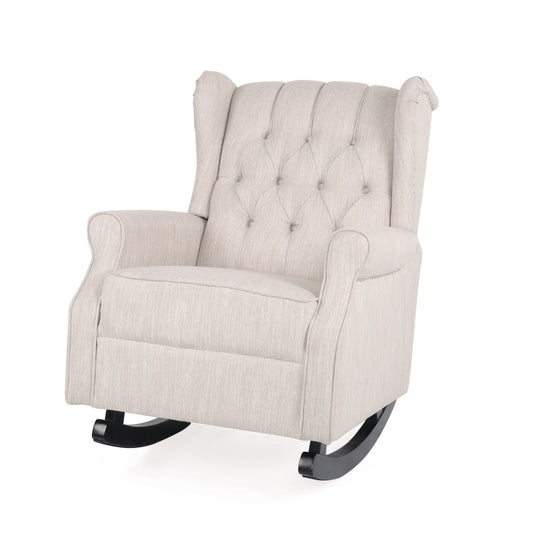 Sheila Contemporary Fabric Tufted Wingback Rocking Chair