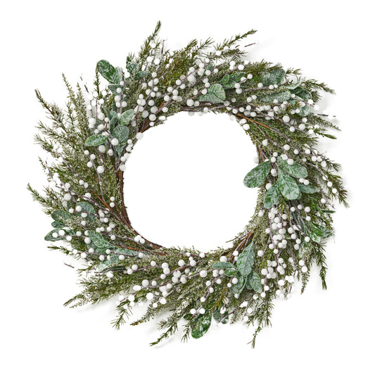 Darien 28" Artificial Wreath with White Berries