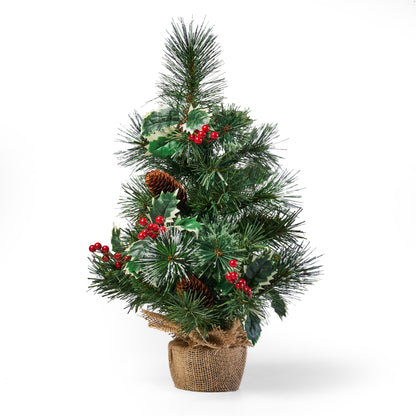 18" Pine Pre-Lit Clear LED Pre-Decorated Artificial Christmas Tree