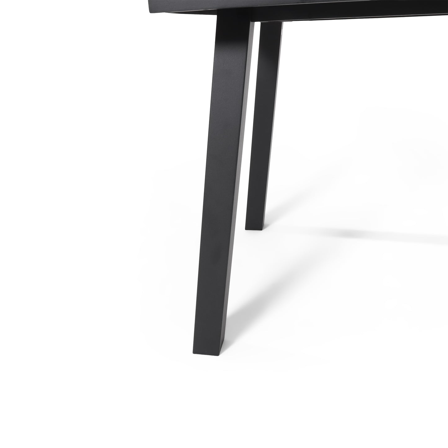 Chitwood Indoor Modern Industrial Acacia Wood Dining Table, Black