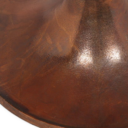 Elliston Boho Handcrafted Aluminum Tulip Accent Table, Burnt Copper