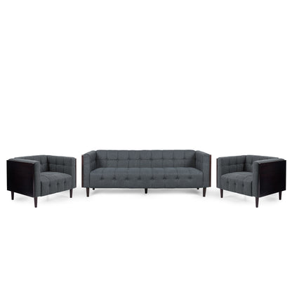 Croton Contemporary Tufted 5 Seater Living Room Set
