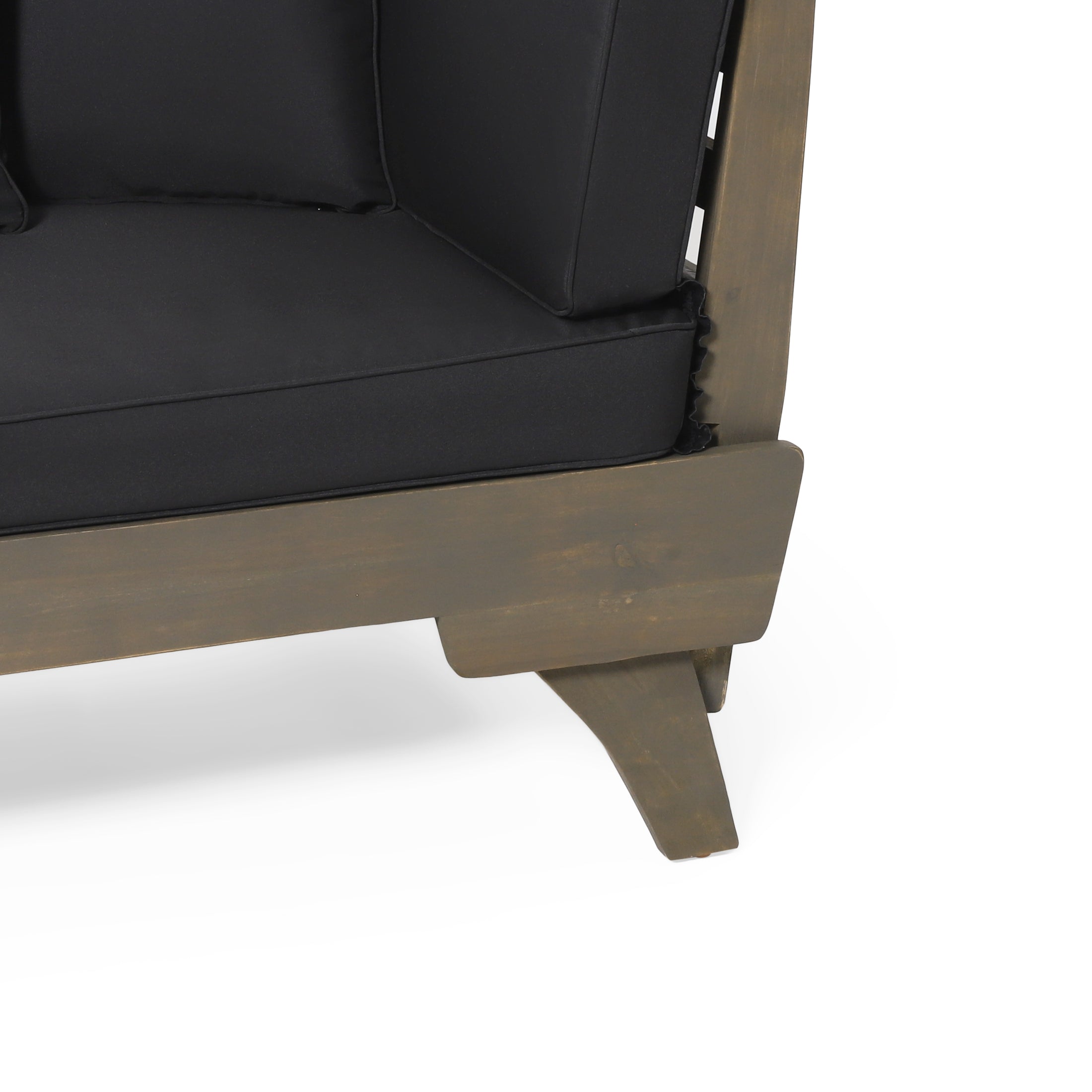 Othello Outdoor Acacia Wood Expandable Daybed with Water Resistant Cus