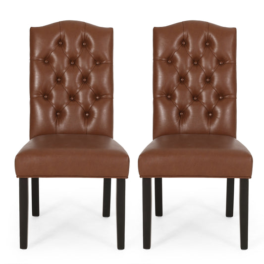 Winfough Contemporary Tufted Dining Chairs, Set of 2