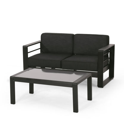 Gadd Outdoor Aluminum Loveseat and Coffee Table Set