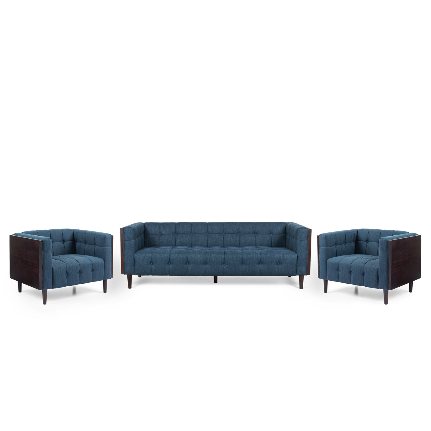 Croton Contemporary Tufted 5 Seater Living Room Set