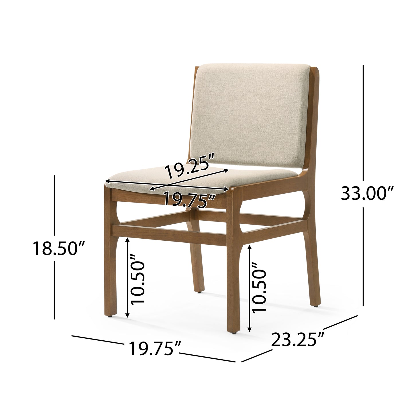 Galtin Contemporary Fabric Upholstered Wood Dining Chairs, Set of 4