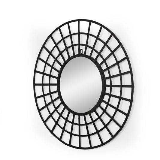 Hiram Handcrafted Modern Round Wall Mirror