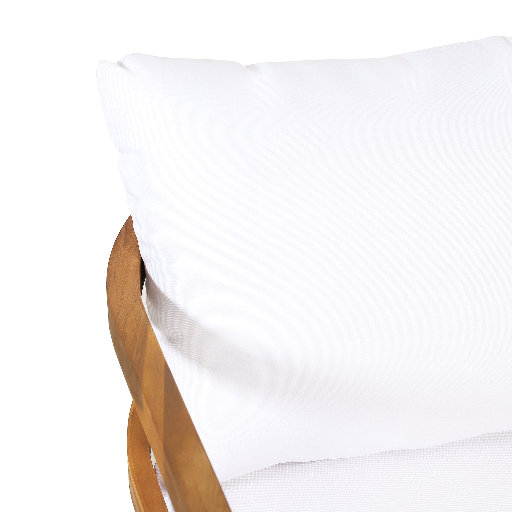 Outdoor Acacia Wood Club Chairs with Cushions, Teak+Beige, 27.75'D x 32'W x 27.75'H