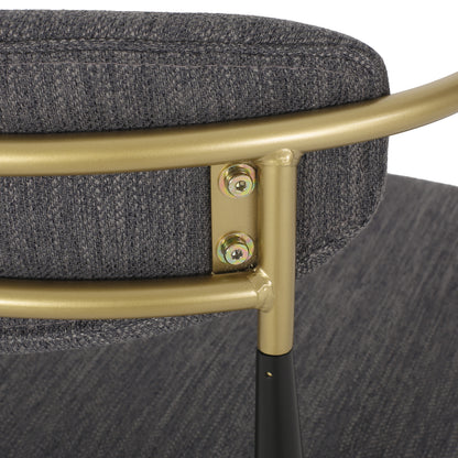 Camas Modern Fabric Upholstered Iron 25 Inch Counter Stools (Set of 2)
