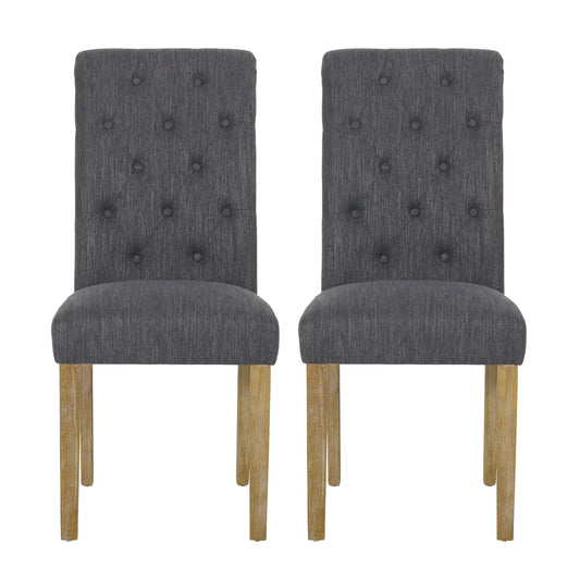 Larkspur Contemporary Fabric Tufted Dining Chairs, Set of 2