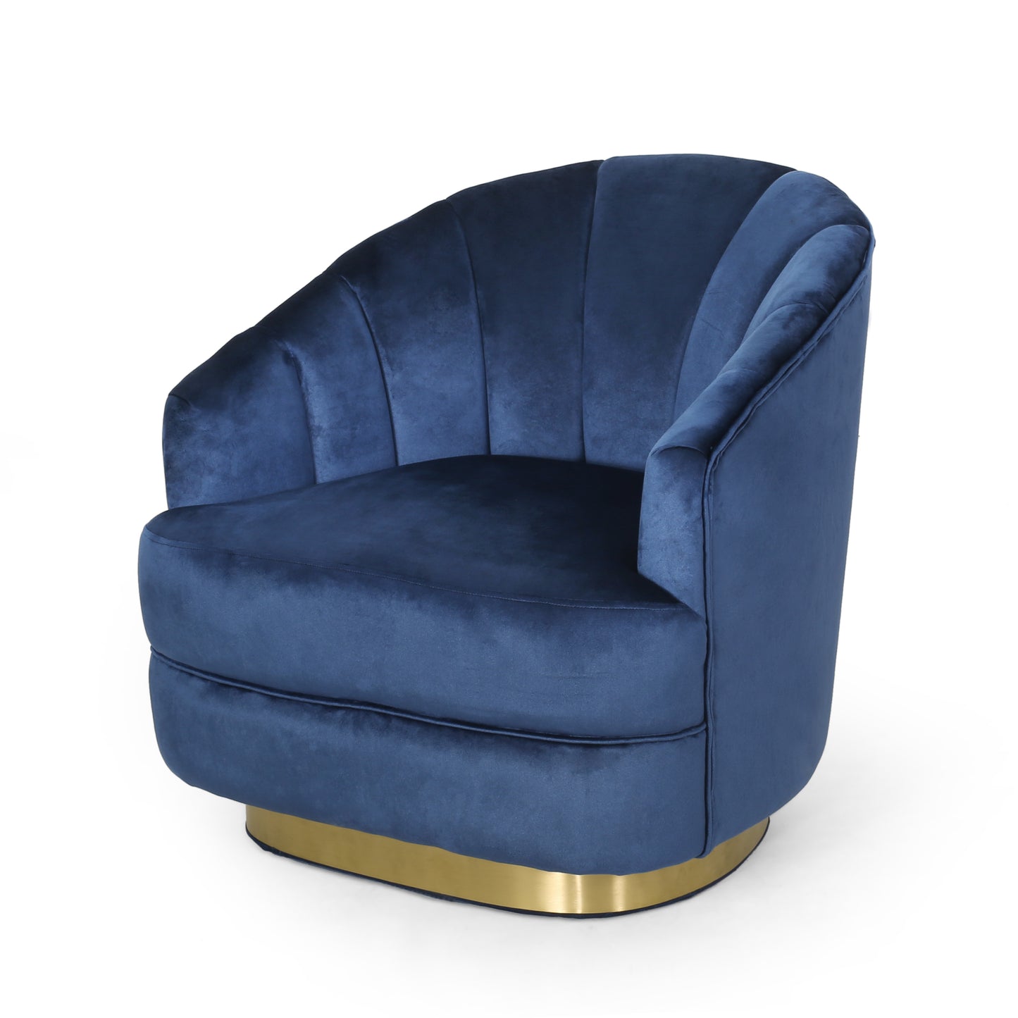 Caily Modern Glam Channel Stitch Velvet Club Chair
