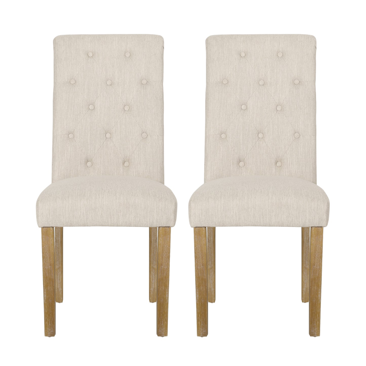 Larkspur Contemporary Fabric Tufted Dining Chairs, Set of 2
