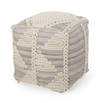 Calera Handcrafted Boho Fabric Cube Pouf