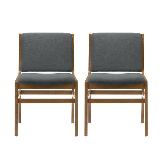 Galtin Contemporary Fabric Upholstered Wood Dining Chairs, Set of 2