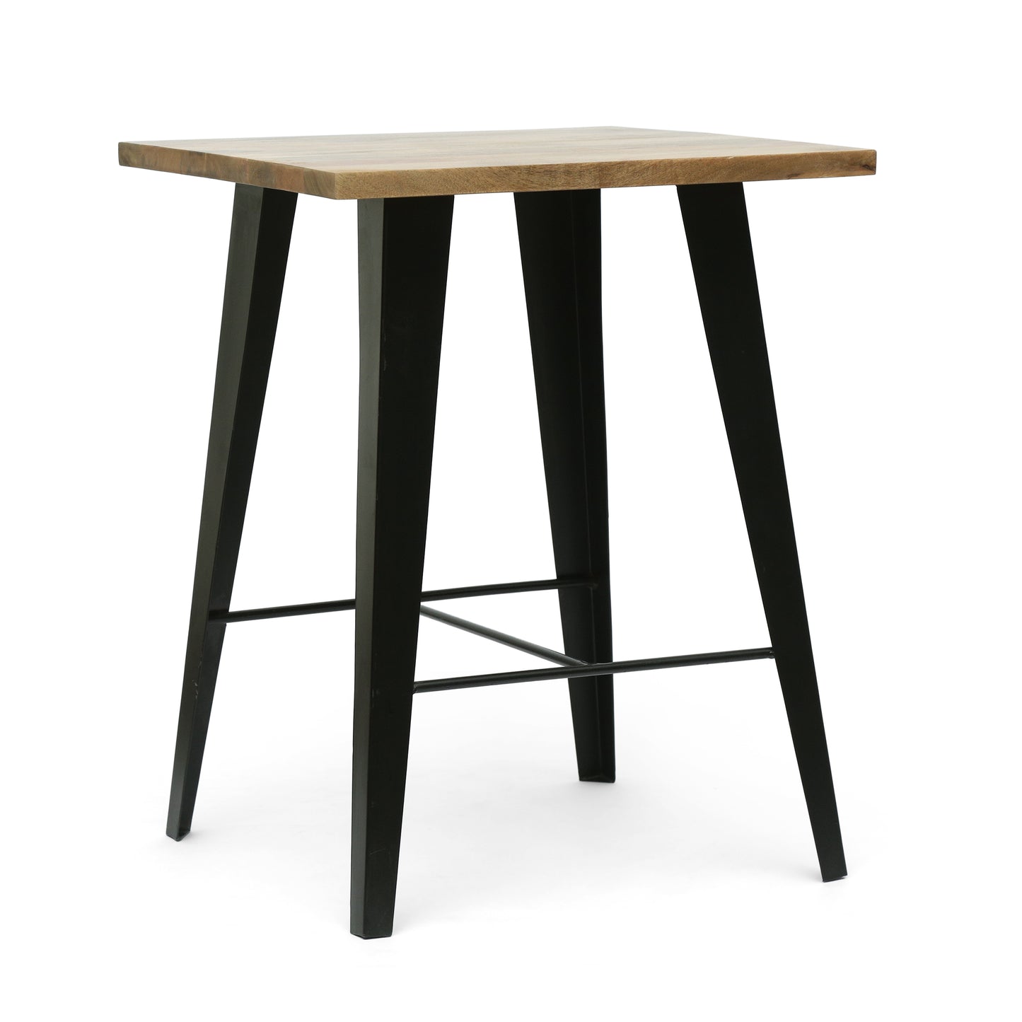 Muntz Handcrafted Modern Industrial Mango Wood Oversized Side Table, Natural and Black