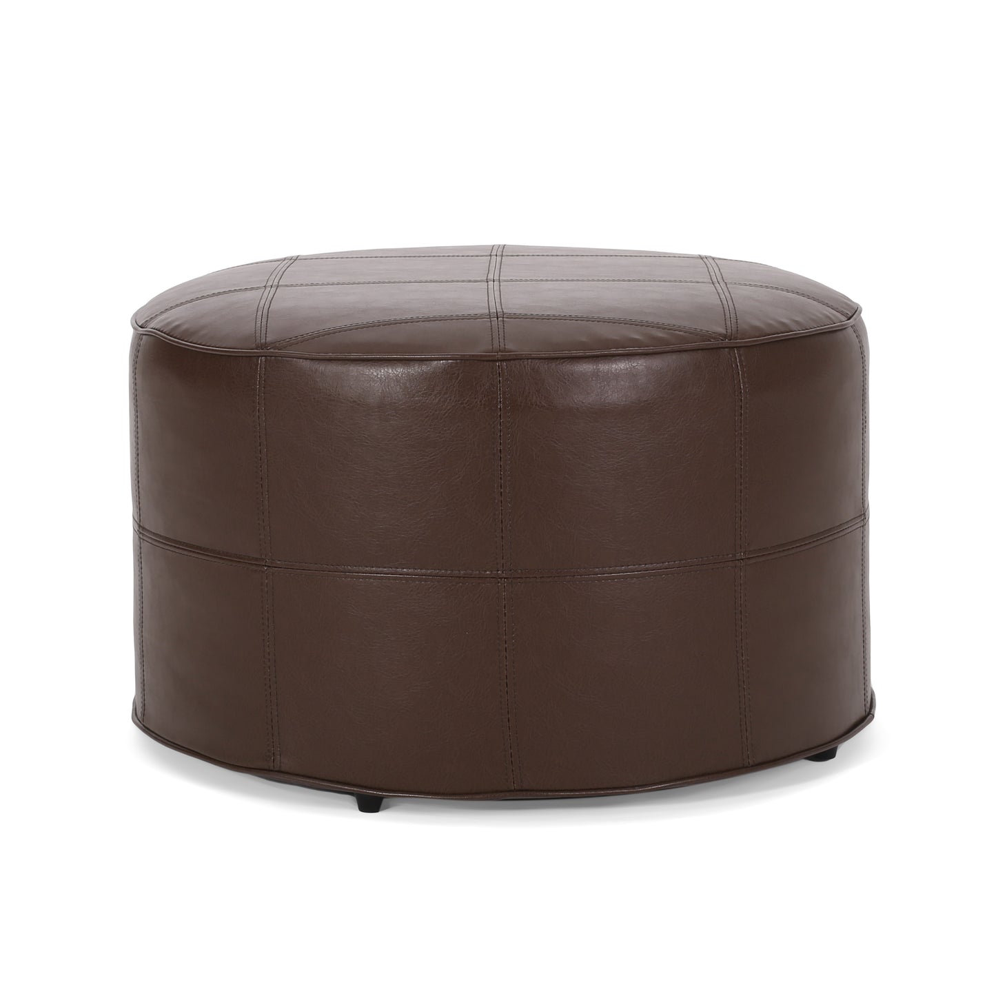 Dored Faux Leather Upholstered Ottoman