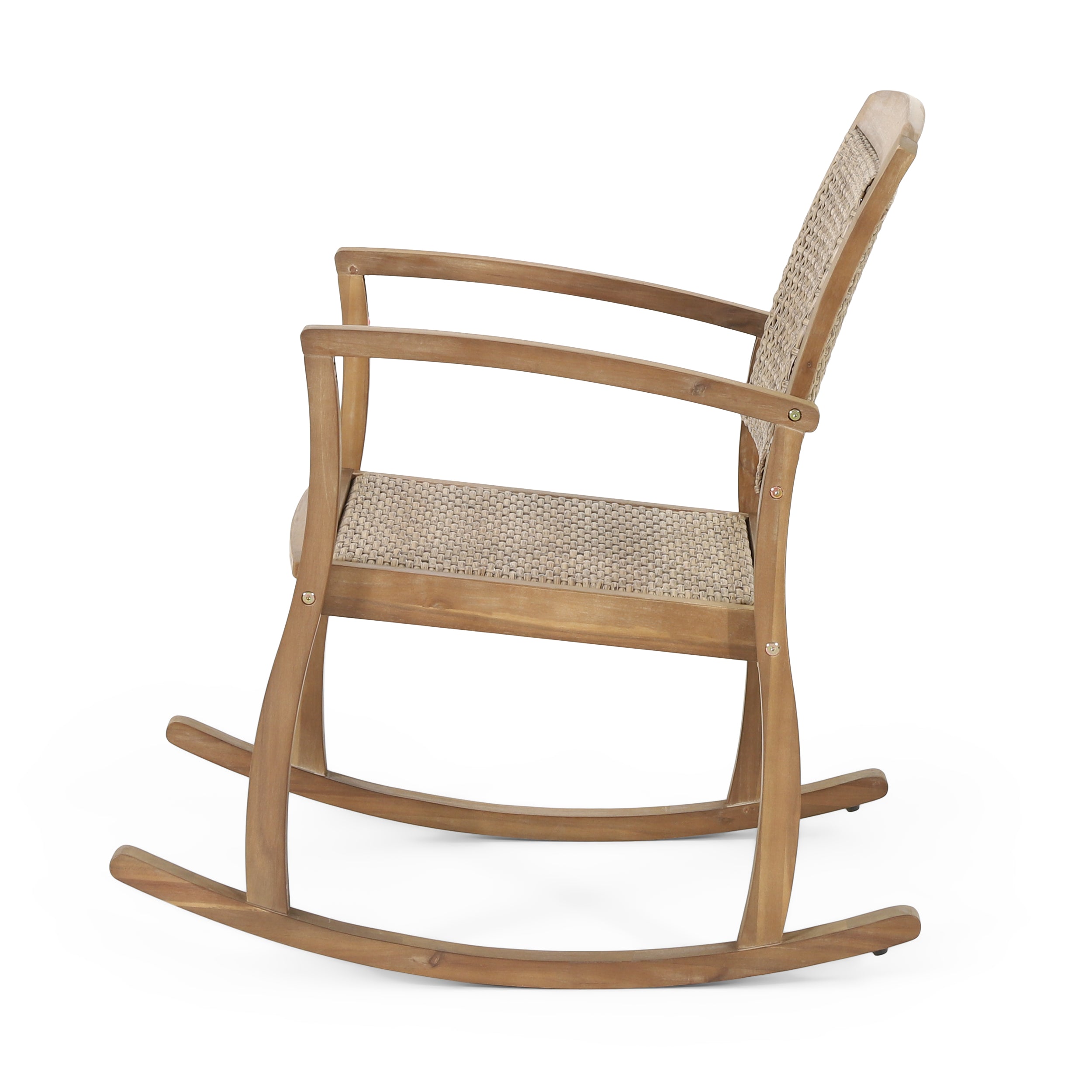 Sadie outdoor acacia wood cheap rocking chair with cushion