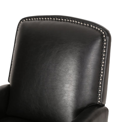 Breu Contemporary Upholstered Pushback Recliner with Nailhead Trim