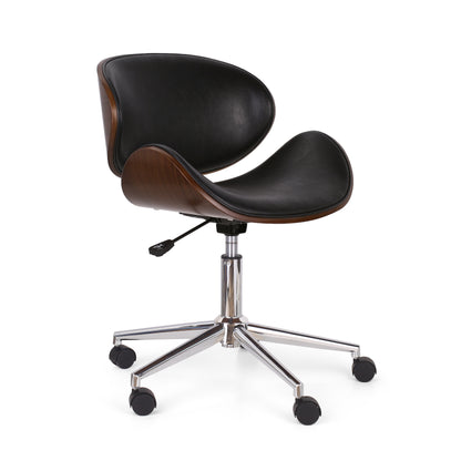 Clyo Mid-Century Modern Upholstered Swivel Office Chair