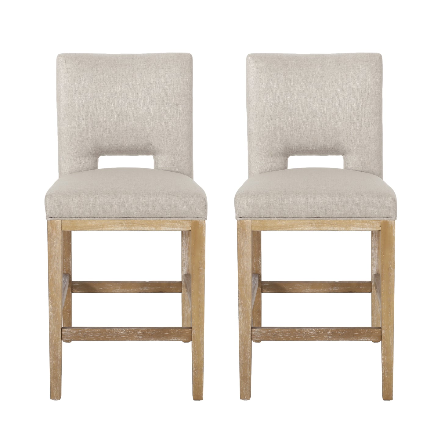 Kiara Contemporary Fabric Upholstered 27 Inch Counter Stools (Set of 2)