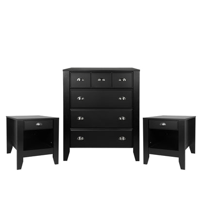Cleary Contemporary Faux Wood 3 Piece Dresser and Nightstand Bedroom Set
