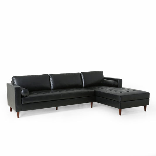 Lockbourne Contemporary Tufted Upholstered Chaise Sectional