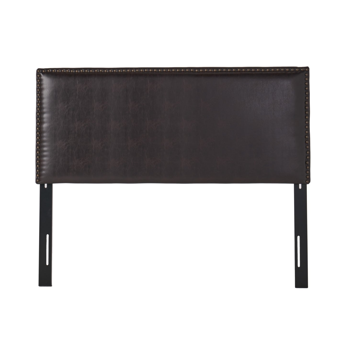 Alonzo Queen to Full Sized Brown Leather Headboard