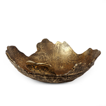 Rossville Parrott Handcrafted Aluminum Decorative Bowl, Antique Brass