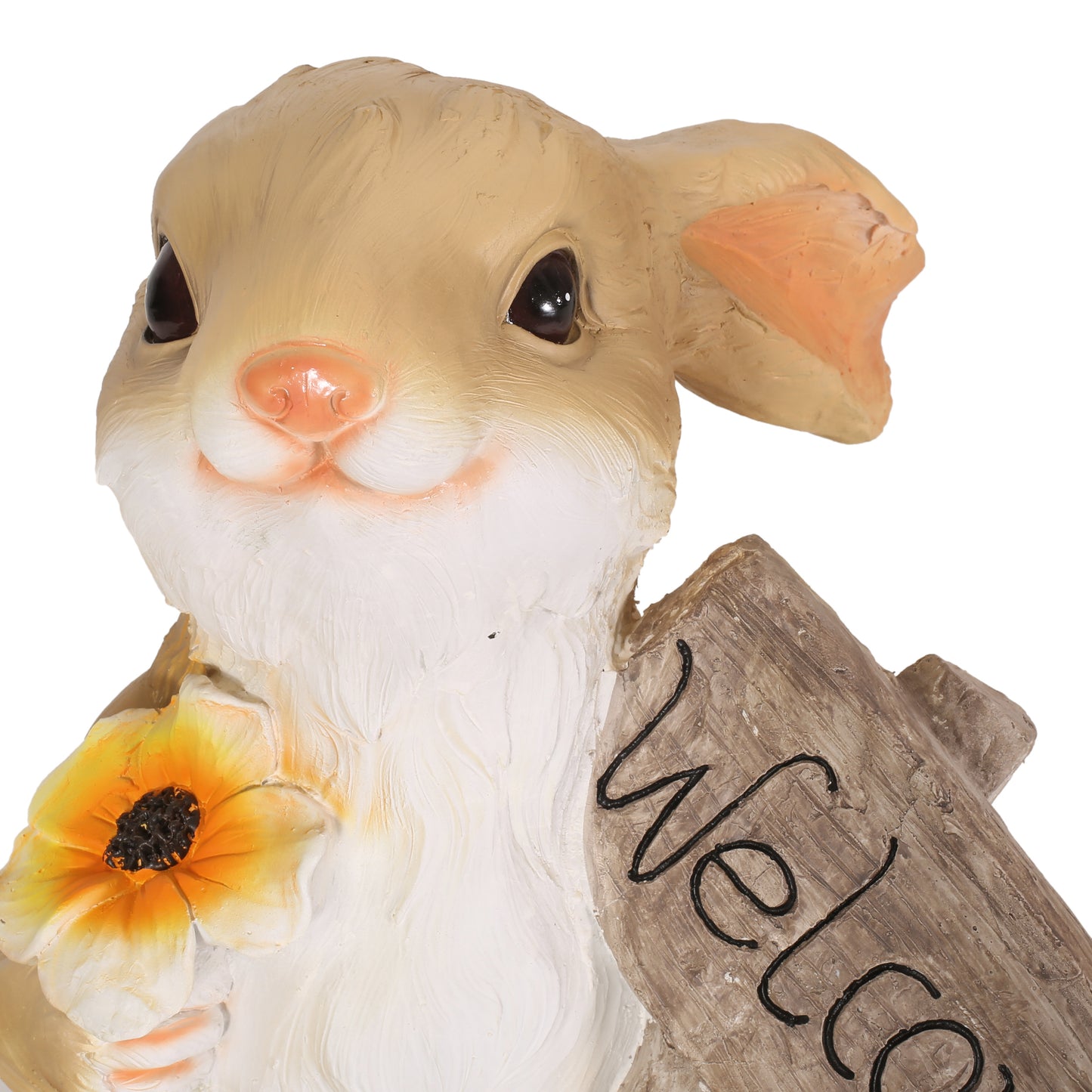 Corneu Outdoor Rabbit Garden Statue, White and Brown