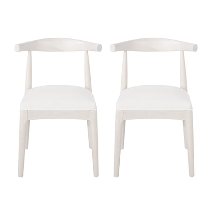 Covey Mid Century Modern Fabric Upholstered Wood Dining Chairs, Set of 2