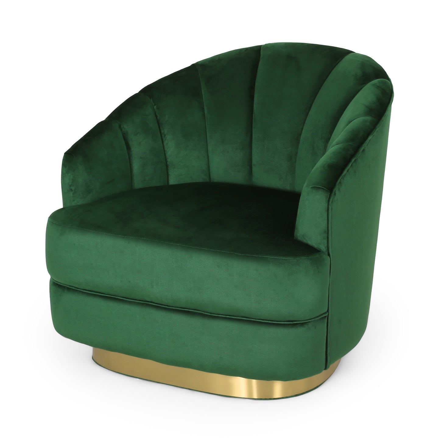 Caily Modern Glam Channel Stitch Velvet Club Chair