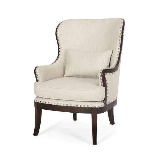 Jett Contemporary Upholstered Accent Chair with Nailhead Trim