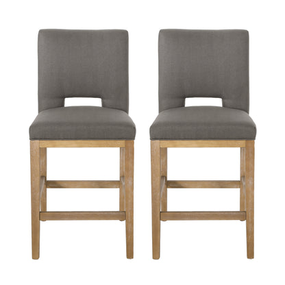 Kiara Contemporary Fabric Upholstered 27 Inch Counter Stools (Set of 2)